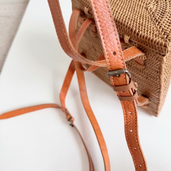 Woven Wicker Leather‎ Strap Mini Backpack main image 11